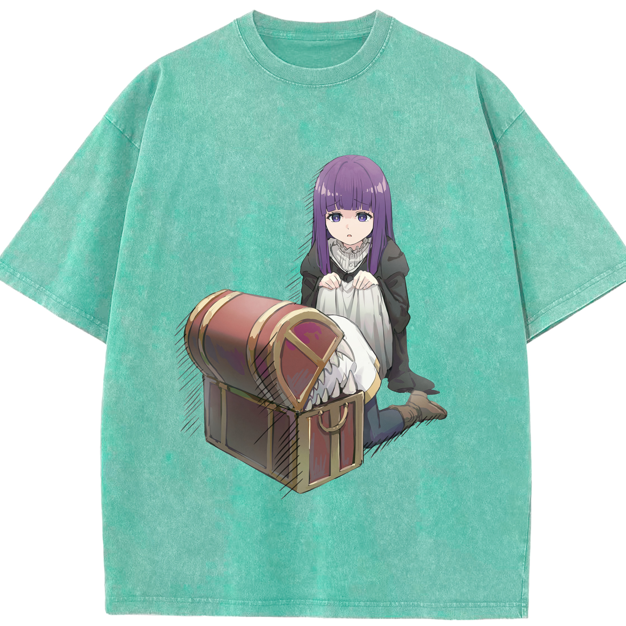 （画像用） 葬送のフリーレン Frieren 綿100% ヴィンテージ風 半袖Tシャツ（フロントプリント）